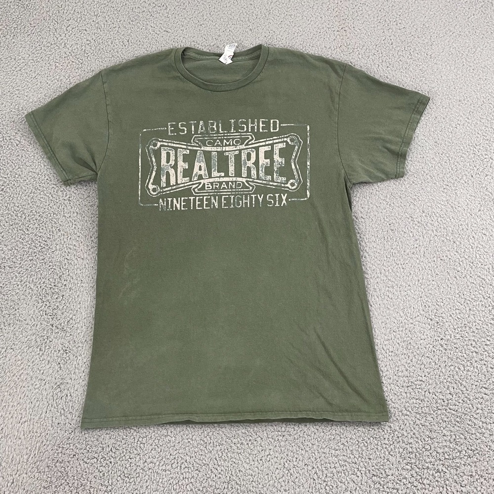 Realtree T-Shirt Men L Green  Established 1986 Delta Pro Weight Skater Tee